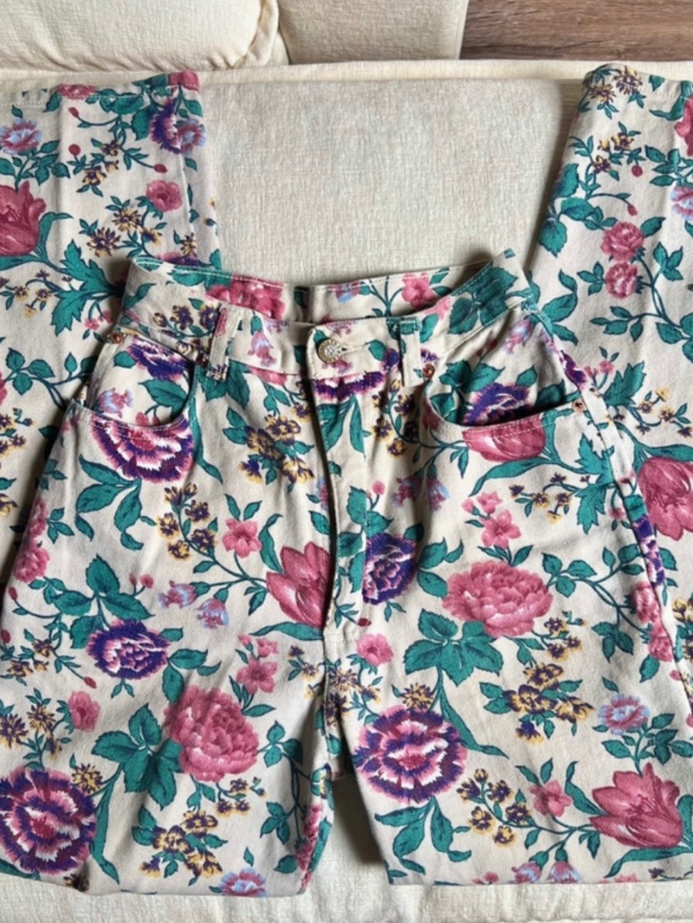 Vintage floral jeans